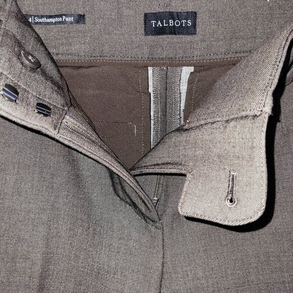 Talbots Southampton Brown Straight Leg Trousers Dress Pants Women's Size 4 - Picture 6 of 13